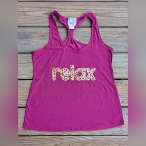 Mentally Exhausted Tank Top with Relax Print